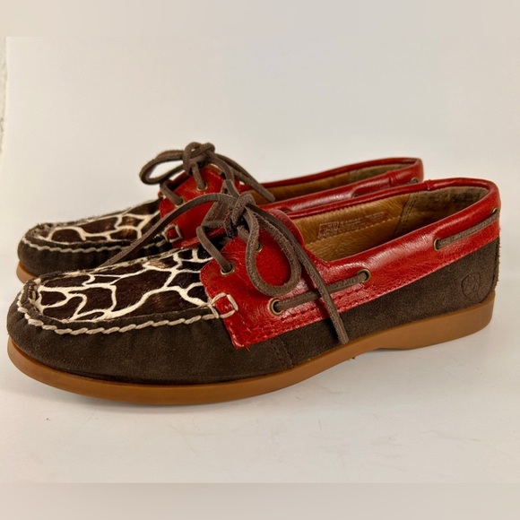 Ariat Women's Size 7B Giraffe Ruby Loafers Boat Shoes Premium Suede and Leather - Picture 2 of 12
